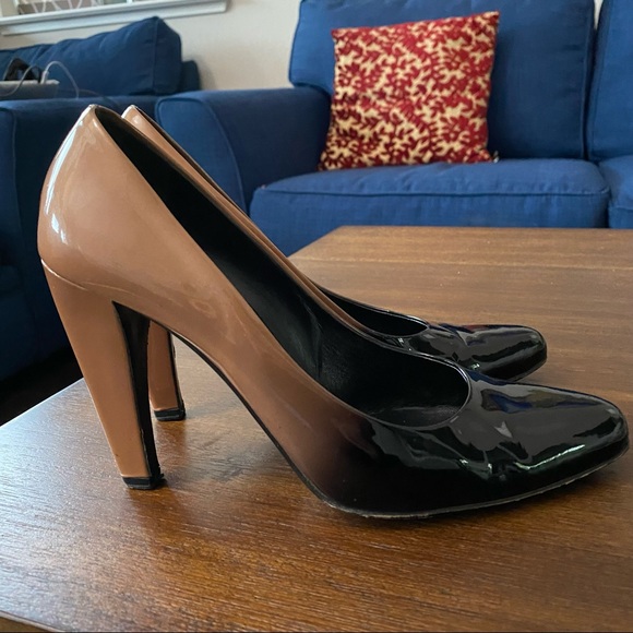 Prada Shoes Prada Black Brown Patent Leather Pumps 39 4 Rare Poshmark